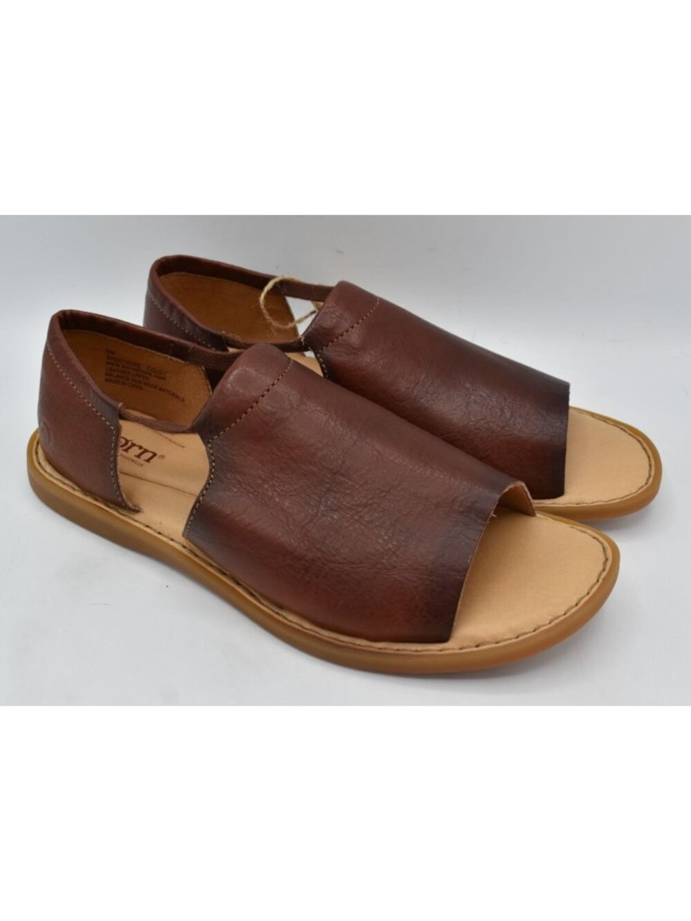 Born Women 8 Cove Modern Dark Tan Bourbon Full Grain Leather Sandals Shoes Flats - Picture 3 of 11